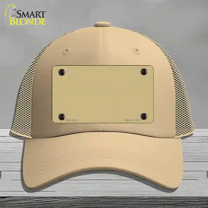 Gold Solid Novelty License Plate Hat Mesh / Khaki