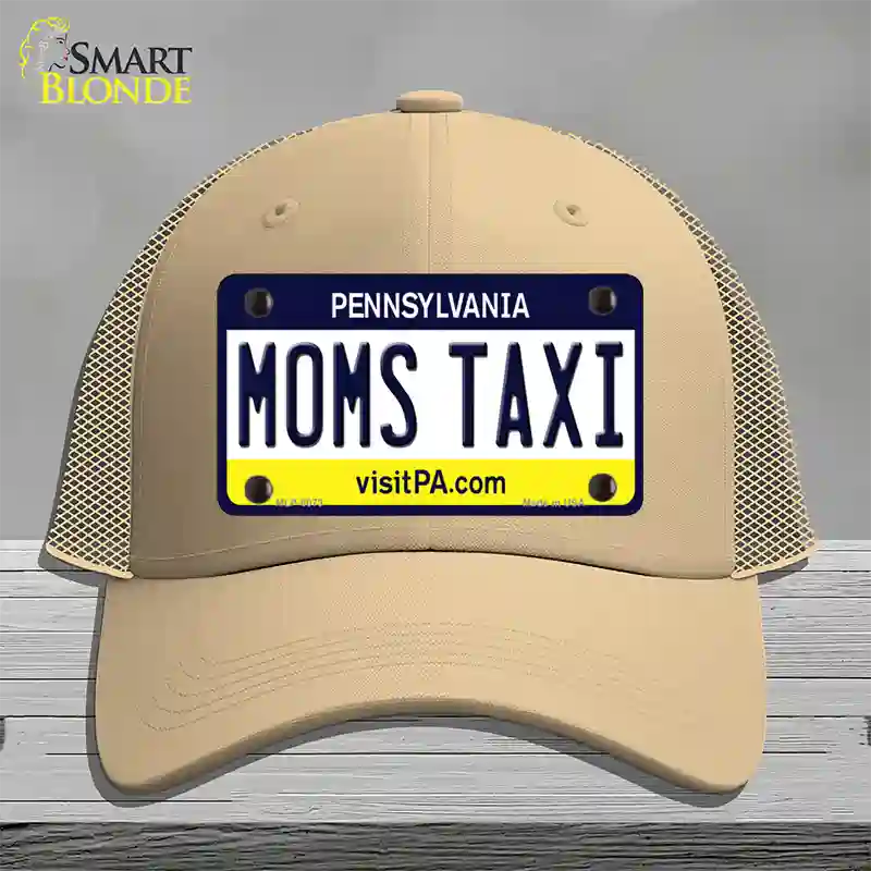 Moms Taxi Pennsylvania State Novelty License Plate Hat Mesh / Khaki
