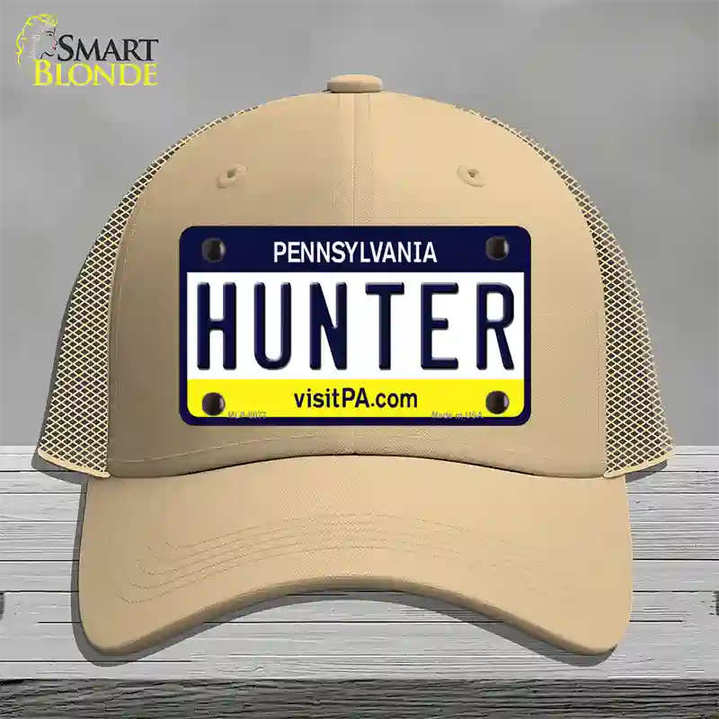 Hunter Pennsylvania State Novelty License Plate Hat Mesh / Khaki