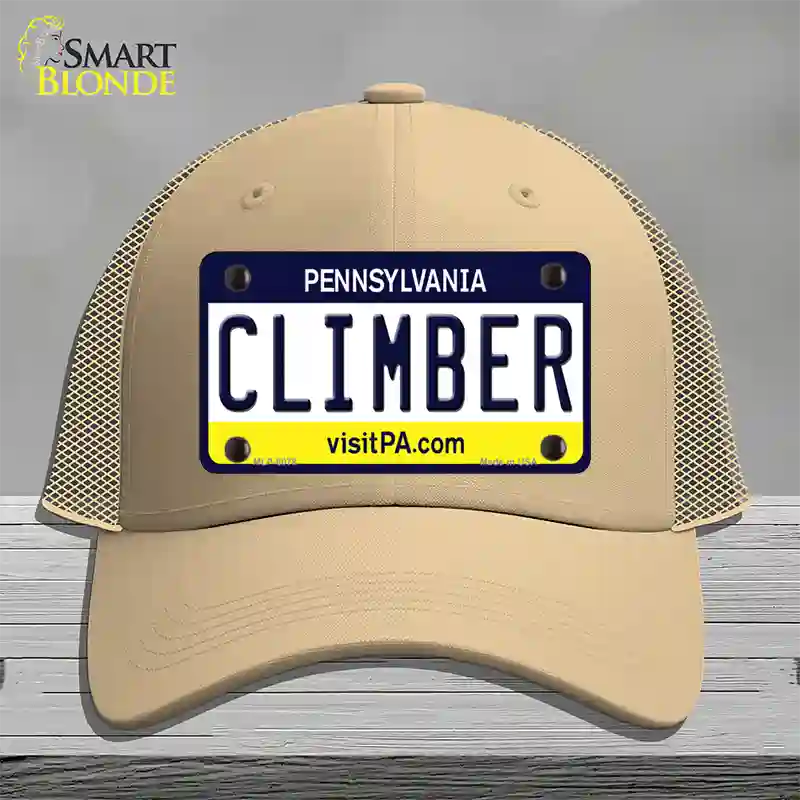 Climber Pennsylvania State Novelty License Plate Hat Mesh / Khaki