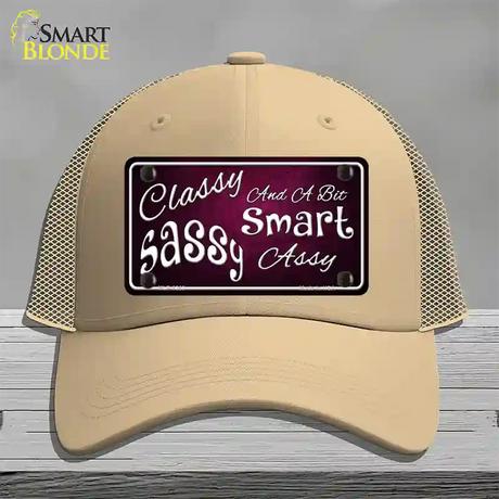 Classy Sassy Novelty License Plate Hat Mesh / Khaki