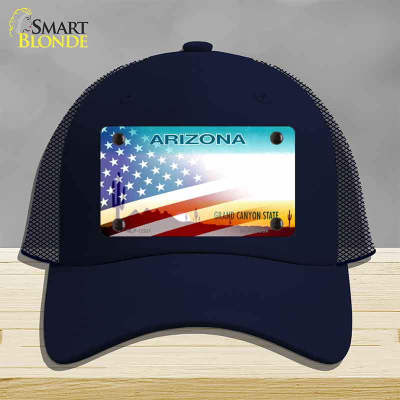 Arizona with American Flag Novelty License Plate Hat HAT-MLP-12331