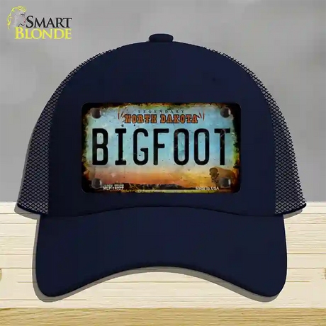 Bigfoot North Dakota Novelty License Plate Hat Tag Mesh / Navy