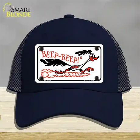 Beep Beep Roadrunner Novelty License Plate Hat Mesh / Navy