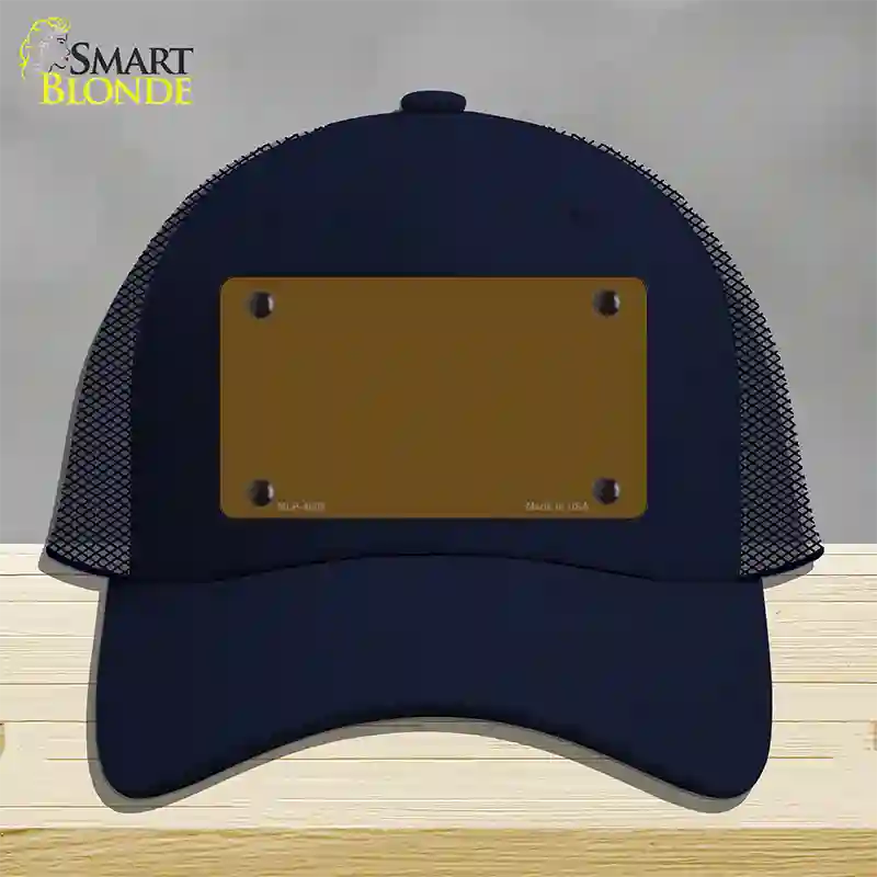 Brown Solid Novelty License Plate Hat Mesh / Navy
