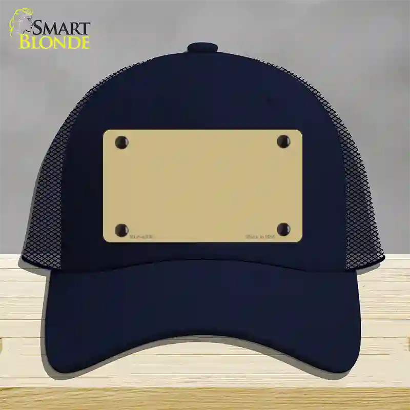 Gold Solid Novelty License Plate Hat Mesh / Navy