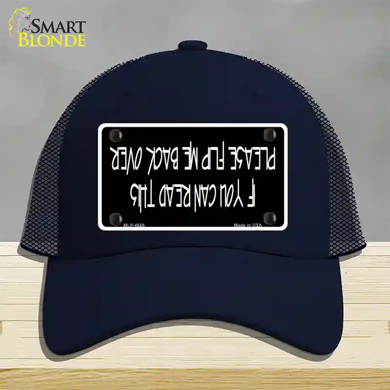 Flip Me Over Metal Novelty License Plate Hat Mesh / Navy