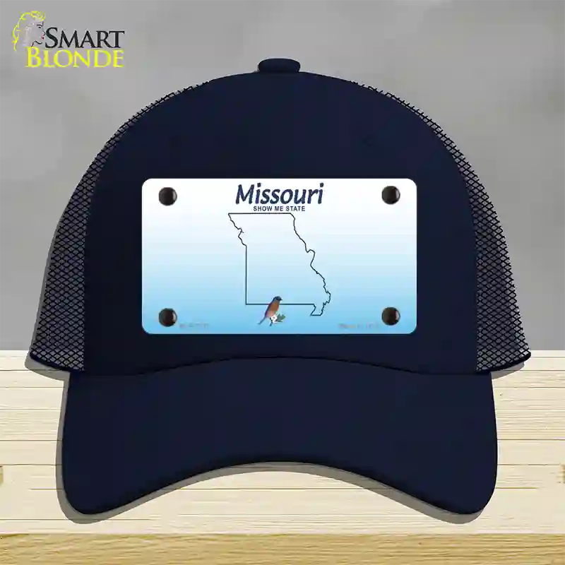 Missouri Show Me Blank Novelty License Plate Hat Mesh / Navy