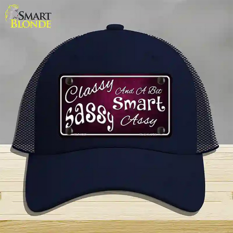 Classy Sassy Novelty License Plate Hat Mesh / Navy
