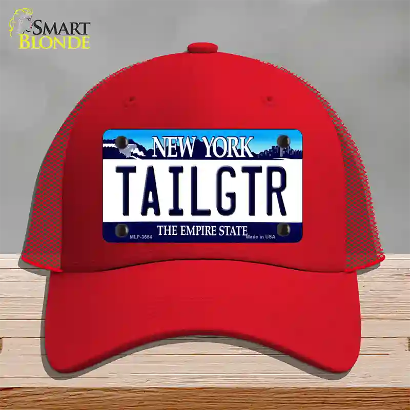 Tailgtr New York Novelty License Plate Hat Mesh / Red