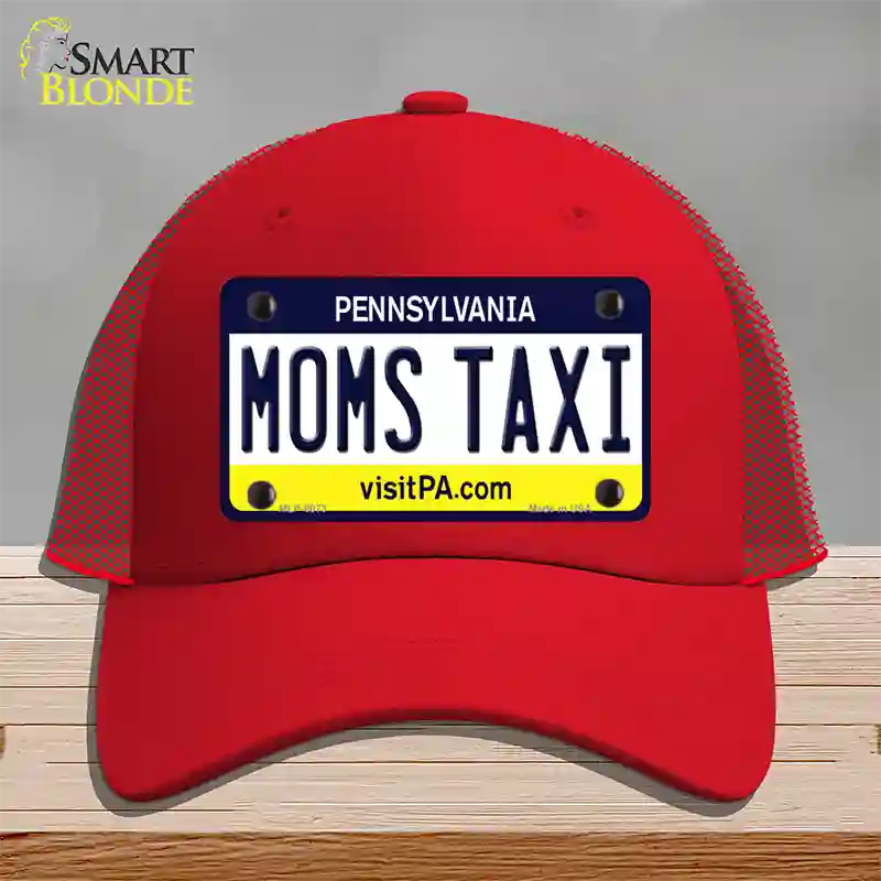 Moms Taxi Pennsylvania State Novelty License Plate Hat Mesh / Red