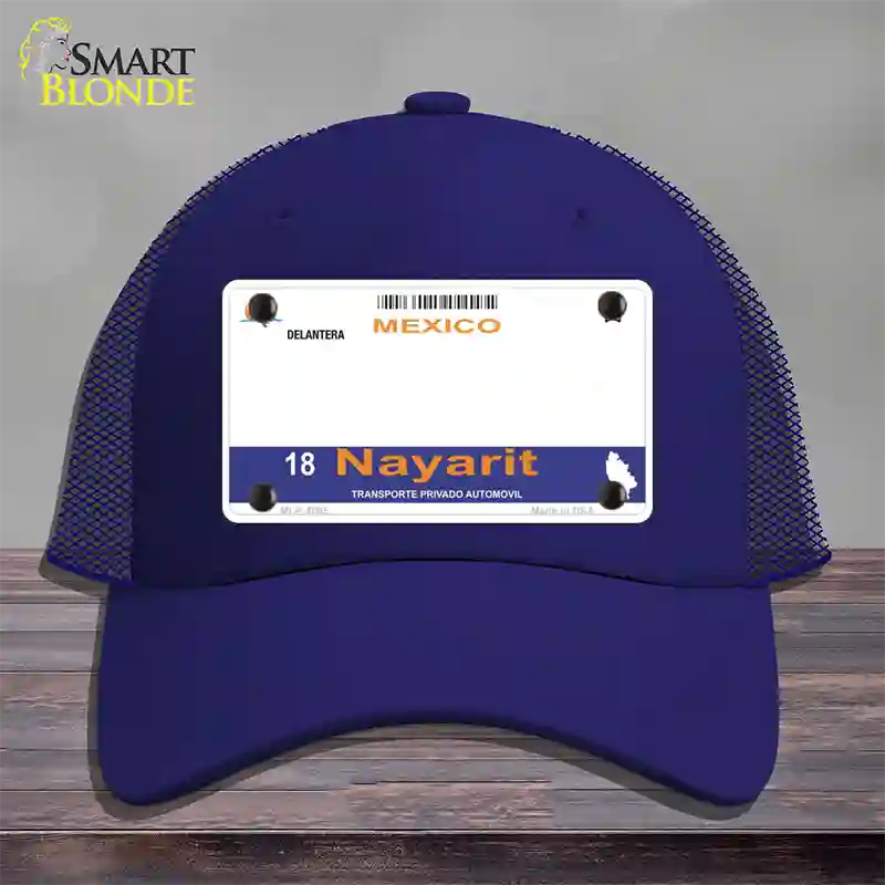Nayarit Mexico Novelty License Plate Hat Mesh / Royal Blue