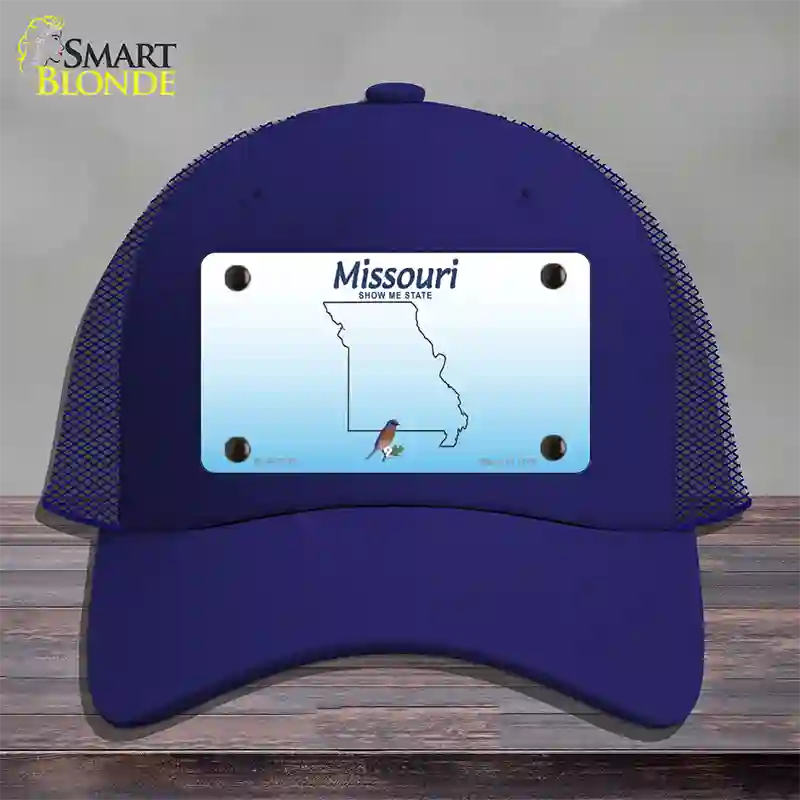 Missouri Show Me Blank Novelty License Plate Hat Mesh / Royal Blue