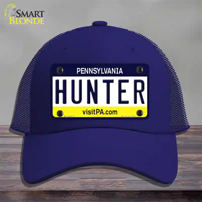 Hunter Pennsylvania State Novelty License Plate Hat Mesh / Royal Blue