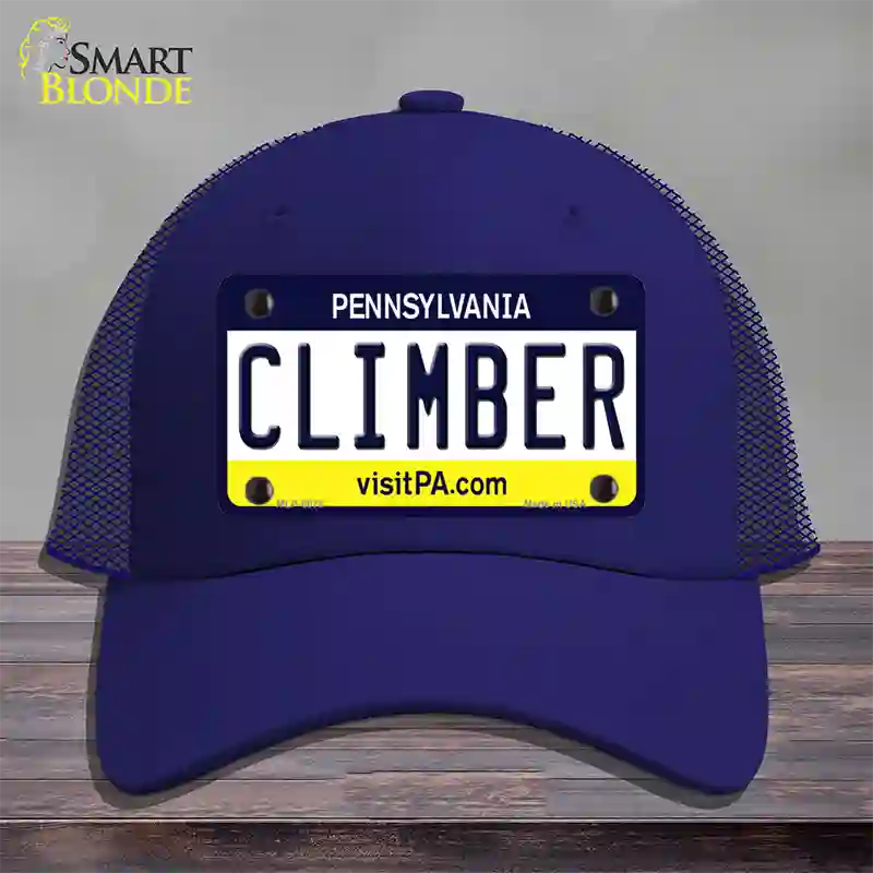 Climber Pennsylvania State Novelty License Plate Hat Mesh / Royal Blue
