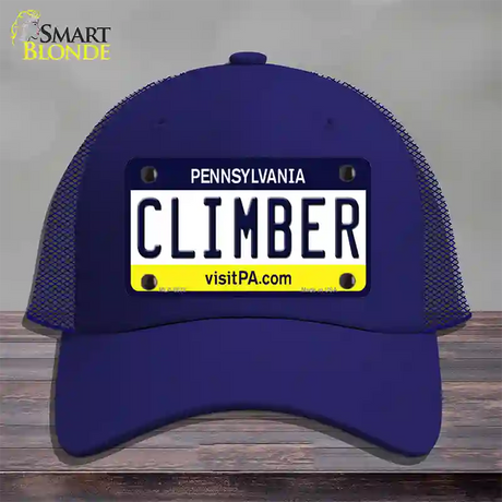 Climber Pennsylvania State Novelty License Plate Hat Mesh / Royal Blue