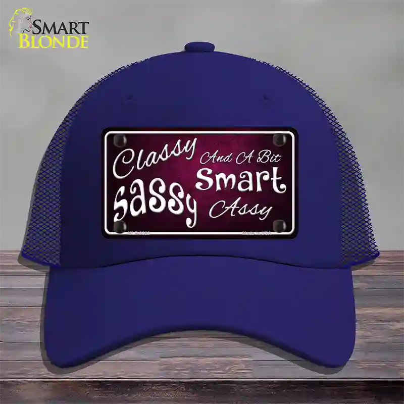 Classy Sassy Novelty License Plate Hat Mesh / Royal Blue