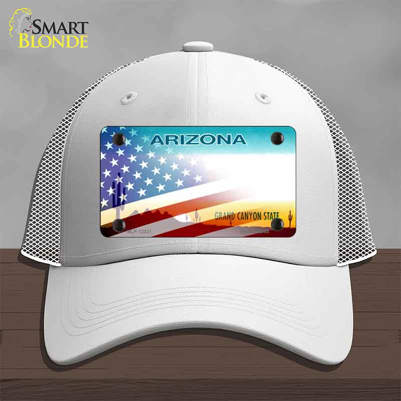 Arizona with American Flag Novelty License Plate Hat HAT-MLP-12331