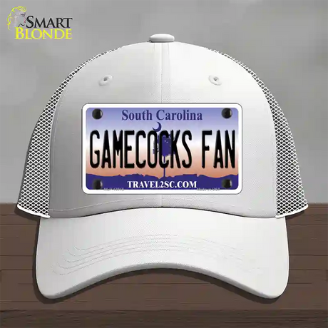 Gamecocks Fan Novelty License Plate Hat Mesh / White