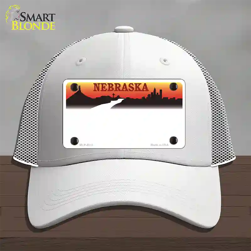 Nebraska Amber State Blank Novelty License Plate Hat Mesh / White