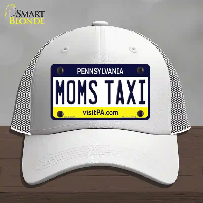 Moms Taxi Pennsylvania State Novelty License Plate Hat Mesh / White
