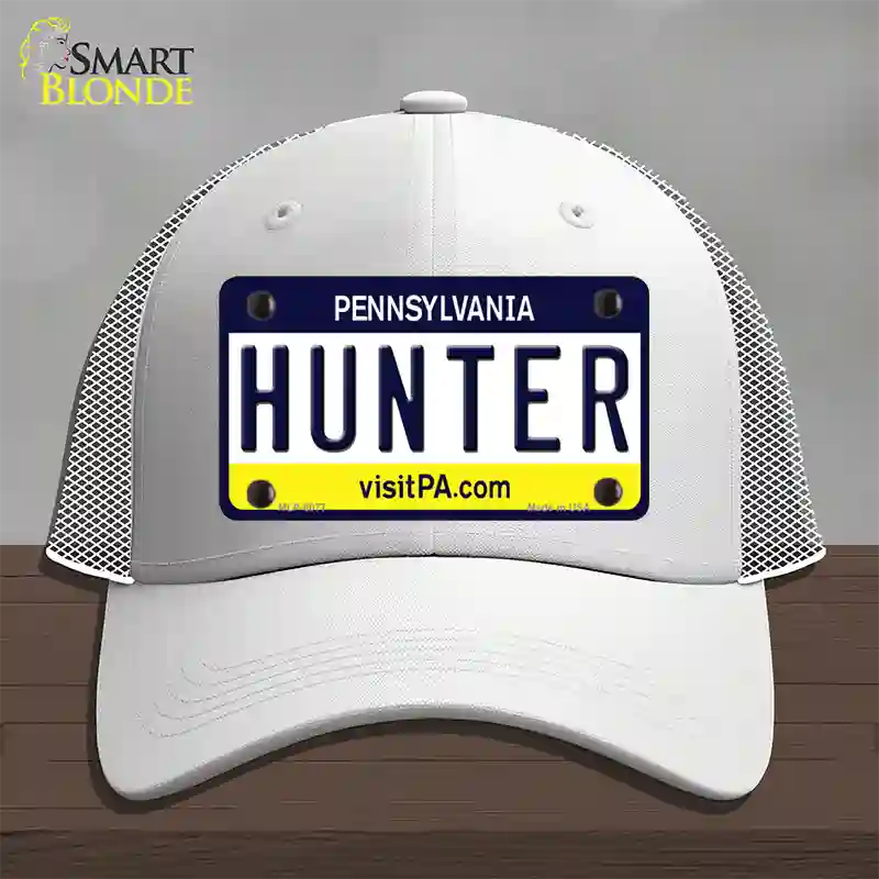 Hunter Pennsylvania State Novelty License Plate Hat Mesh / White