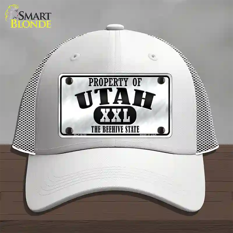 Property Of Utah Novelty License Plate Hat Mesh / White