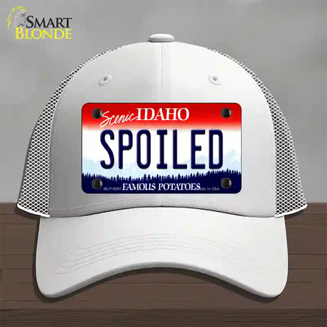 Spoiled Idaho Novelty License Plate Hat Mesh / White