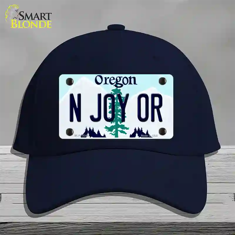 N Joy OR Oregon Novelty License Plate Hat Cotton / Navy