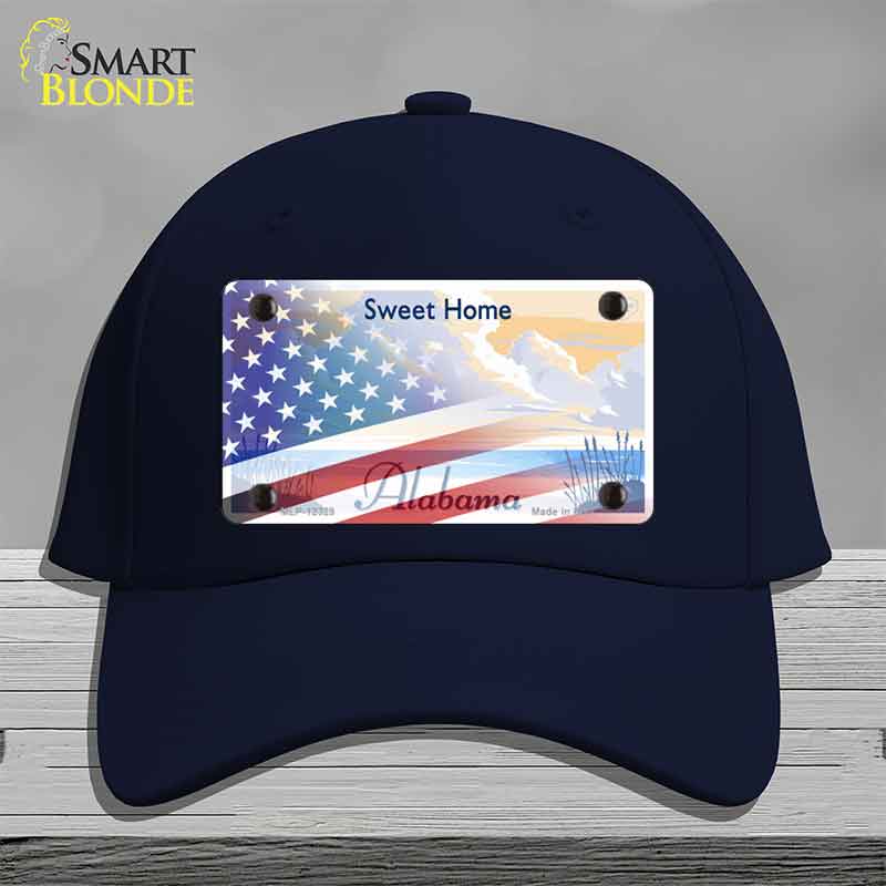 Alabama with American Flag Novelty License Plate Hat HAT-MLP-12329
