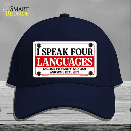 I Speak Four Languages Novelty License Plate Hat HAT-MLP-14512