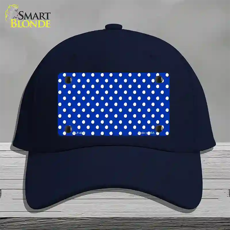 Blue Polka Dot Novelty License Plate Hat Cotton / Navy
