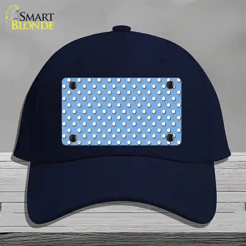Light Blue Polka Dot Novelty License Plate Hat Cotton / Navy