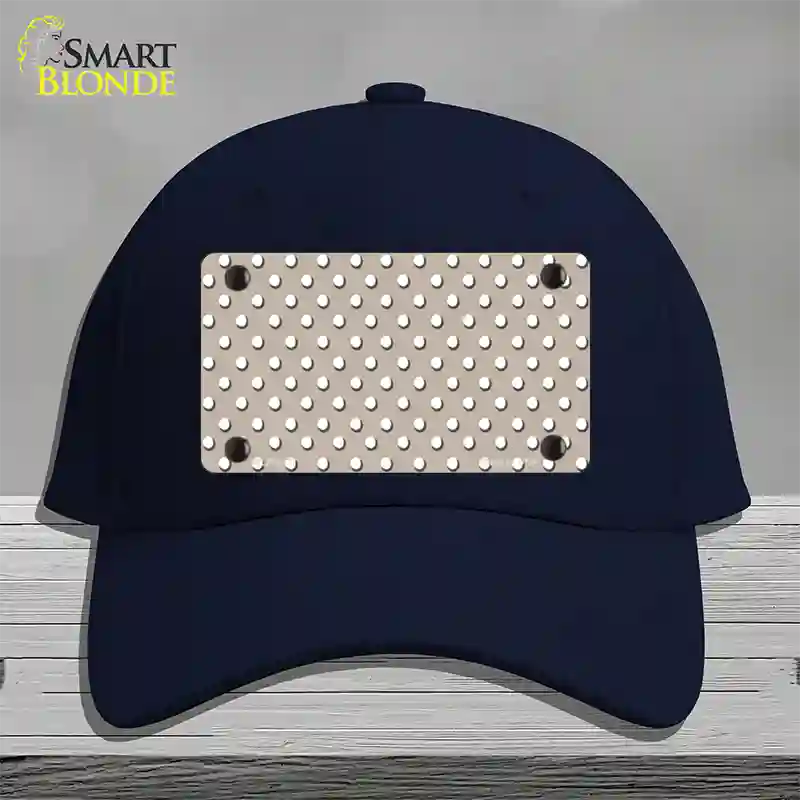 Tan Polka Dot Novelty License Plate Hat Cotton / Navy