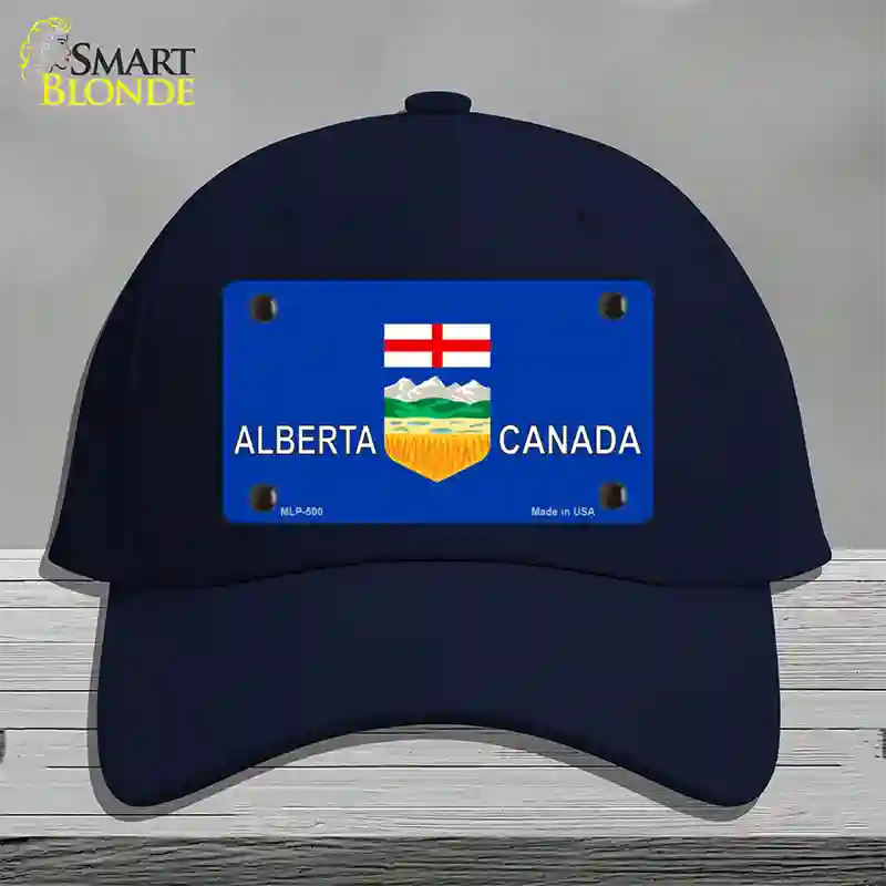 Alberta Canada Novelty License Plate Hat Cotton / Navy