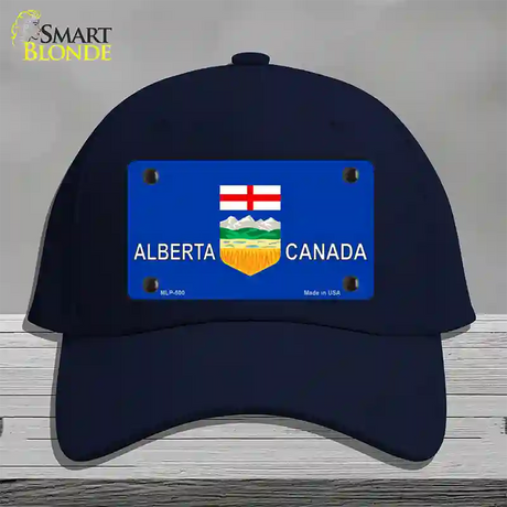 Alberta Canada Novelty License Plate Hat Cotton / Navy