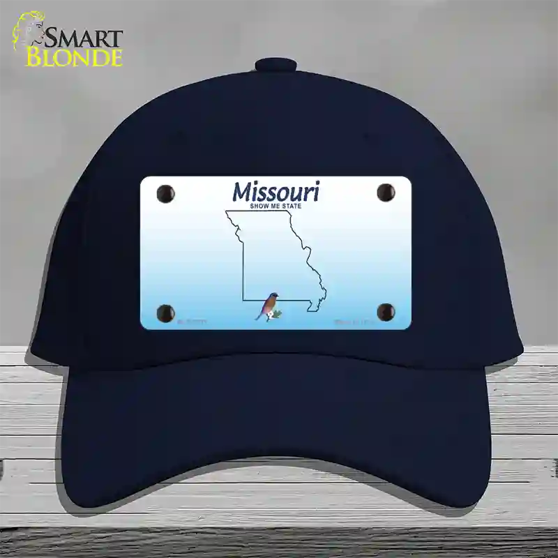 Missouri Show Me Blank Novelty License Plate Hat Cotton / Navy