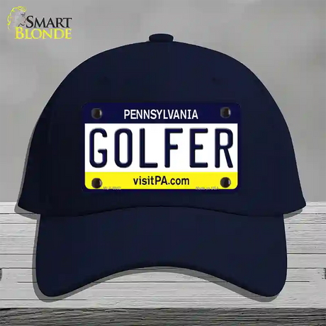 Golfer Pennsylvania State Novelty License Plate Hat Cotton / Navy