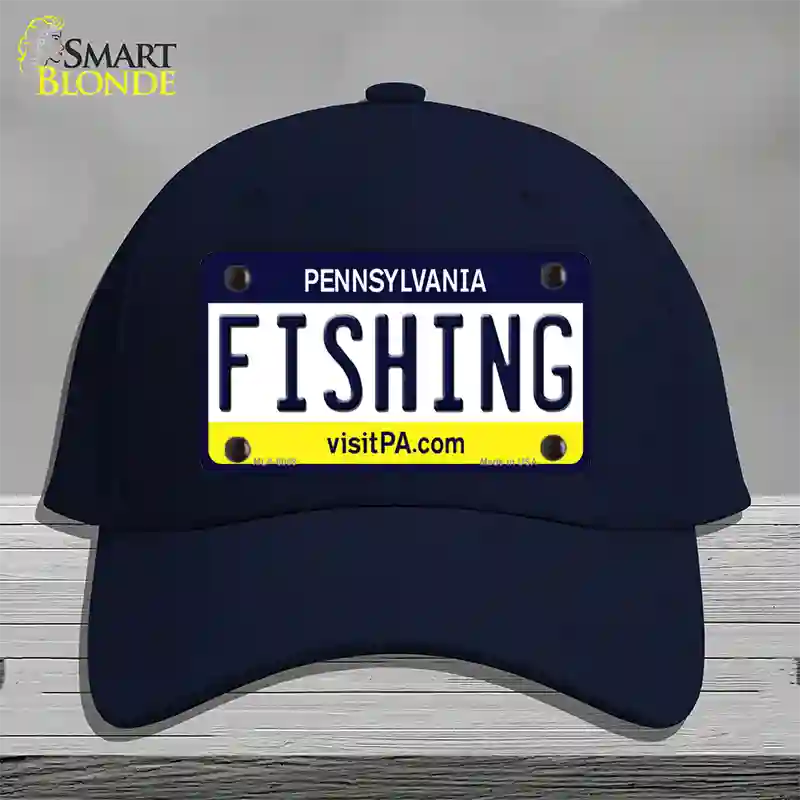 Fishing Pennsylvania State Novelty License Plate Hat Cotton / Navy