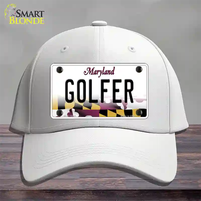 Golfer Maryland Novelty License Plate Hat Cotton / White