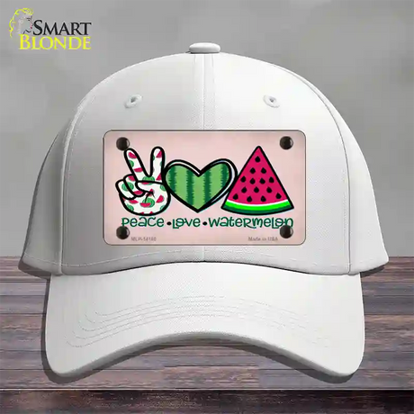 Peace Love Watermelon Novelty License Plate Hat Cotton / White