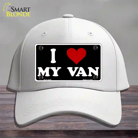 I Love My Van Black Novelty License Plate Hat Cotton / White