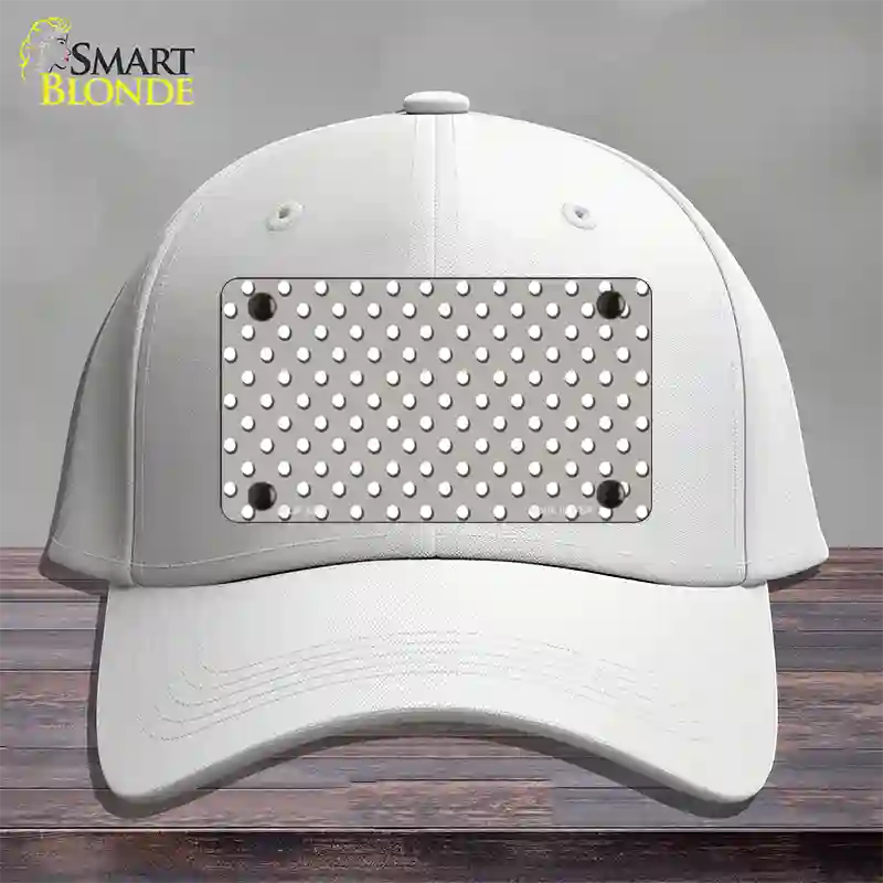 Grey Polka Dot Novelty License Plate Hat Cotton / White