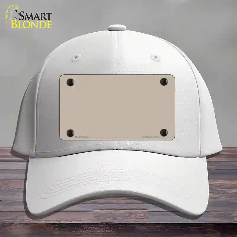 Tan Solid Novelty License Plate Hat Cotton / White