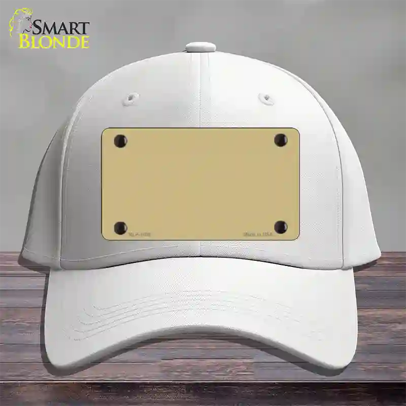 Gold Solid Novelty License Plate Hat Cotton / White