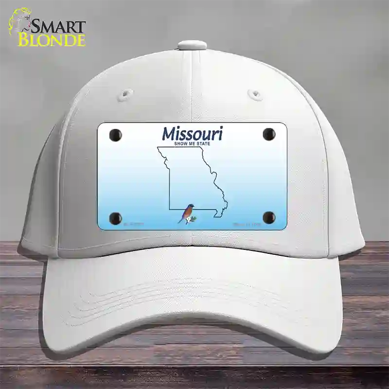 Missouri Show Me Blank Novelty License Plate Hat Cotton / White