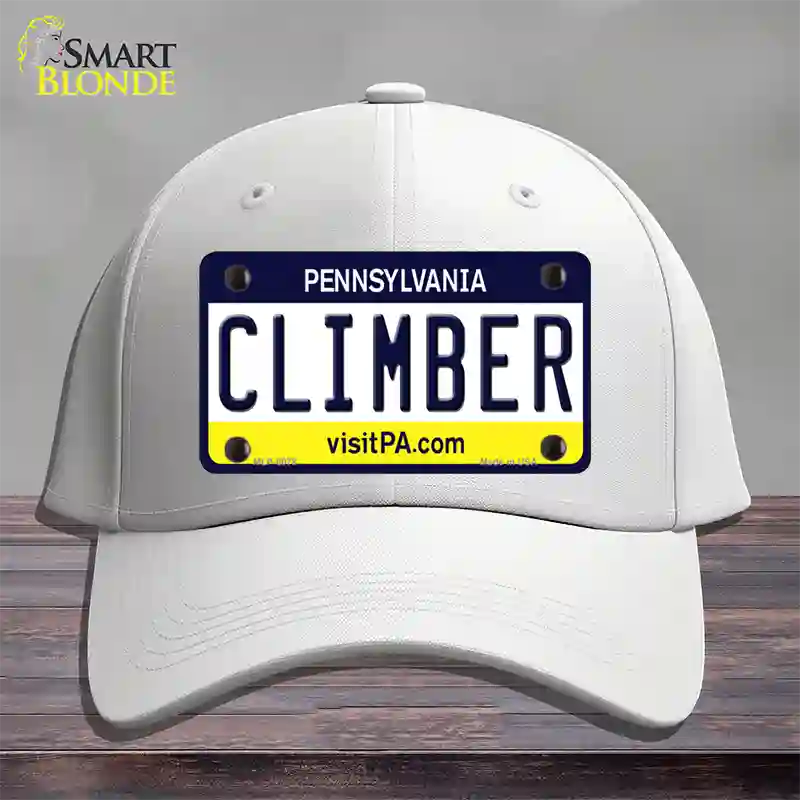 Climber Pennsylvania State Novelty License Plate Hat Cotton / White