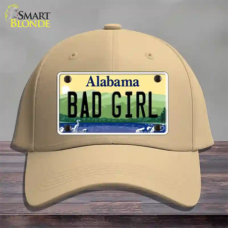 Bad Girl Alabama Novelty License Plate Hat Cotton / Khaki