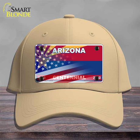 Arizona Centennial American Flag Novelty License Plate Hat HAT-MLP-12436