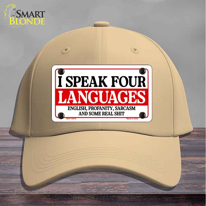 I Speak Four Languages Novelty License Plate Hat HAT-MLP-14512